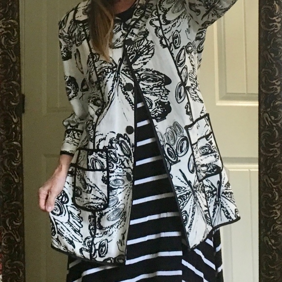 Chico S Jackets Coats Chicos Black White Butterfly Jacket